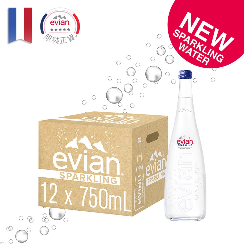 evian 氣泡天然礦泉水(750mlx12入)