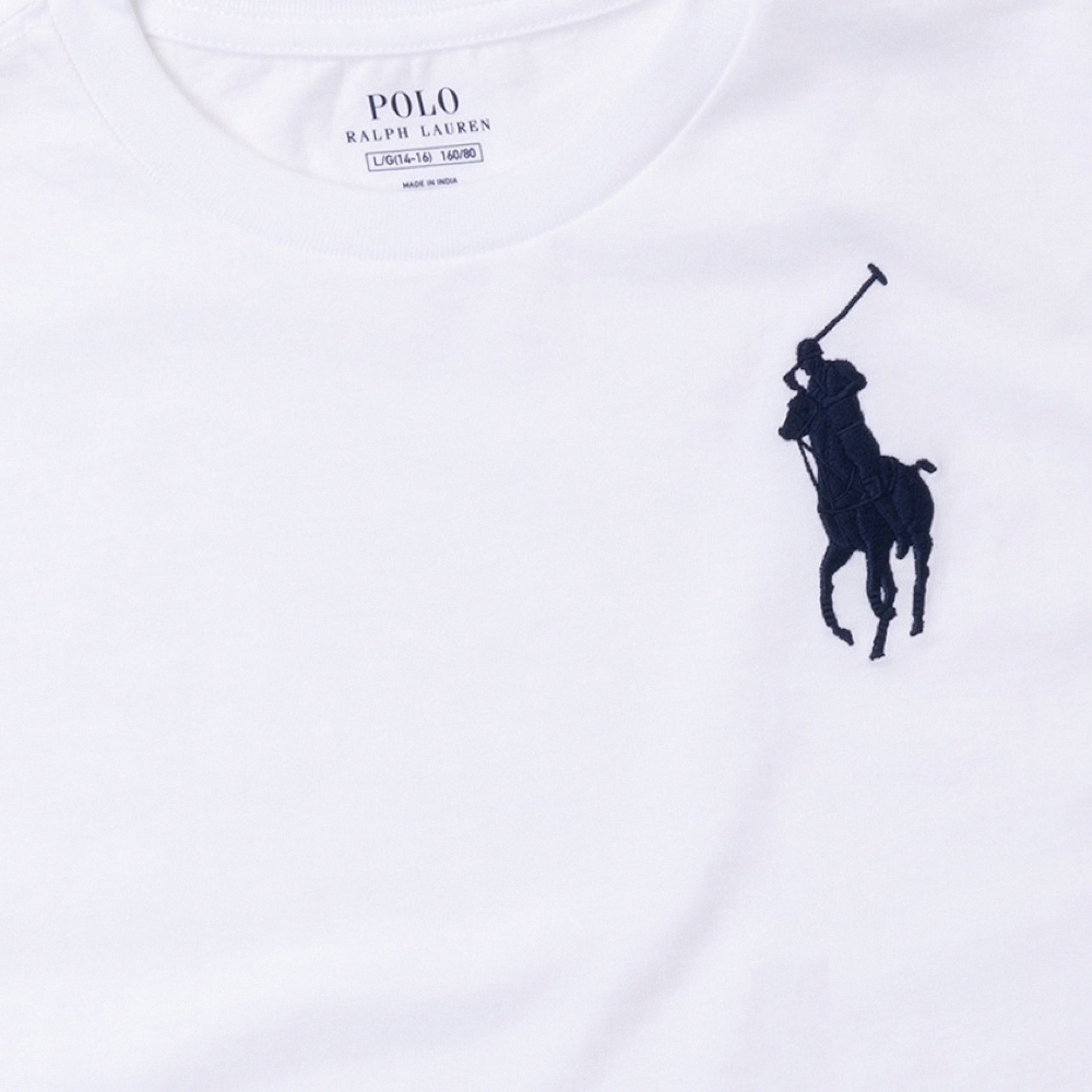 Polo Ralph Lauren RL 熱銷圓領大馬素面短袖T恤(男青年)-白色| T恤