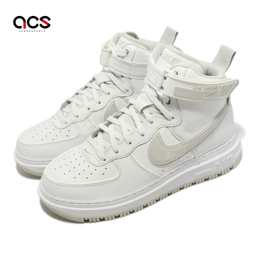 Nike 休閒鞋Air Force 1 Boot 男鞋白米白高筒魔鬼氈AF1 經典中底加厚