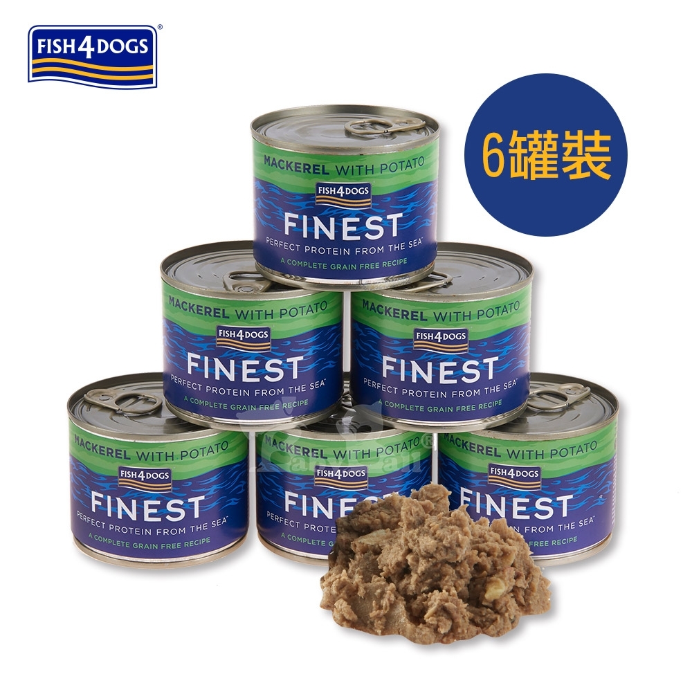 海洋之星FISH4DOGS 挪威鯖魚主食犬罐185g  6罐裝