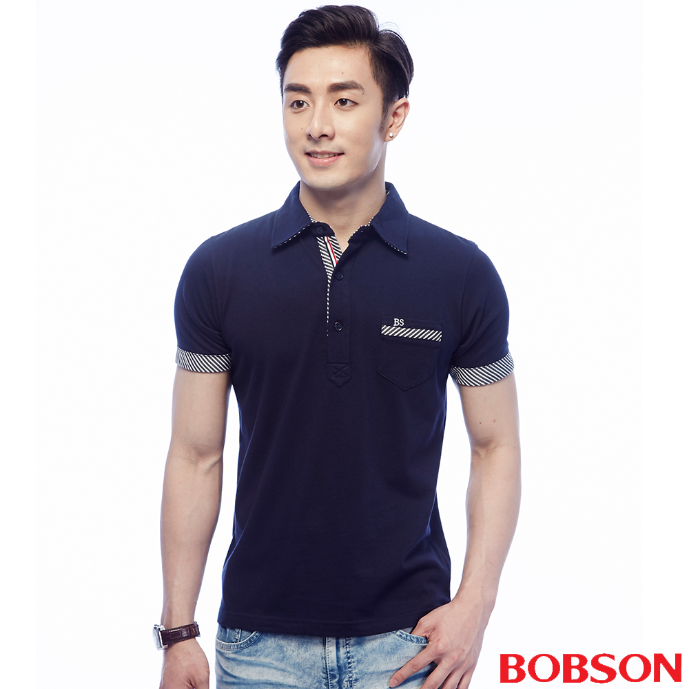 BOBSON  男款配條POLO上衣