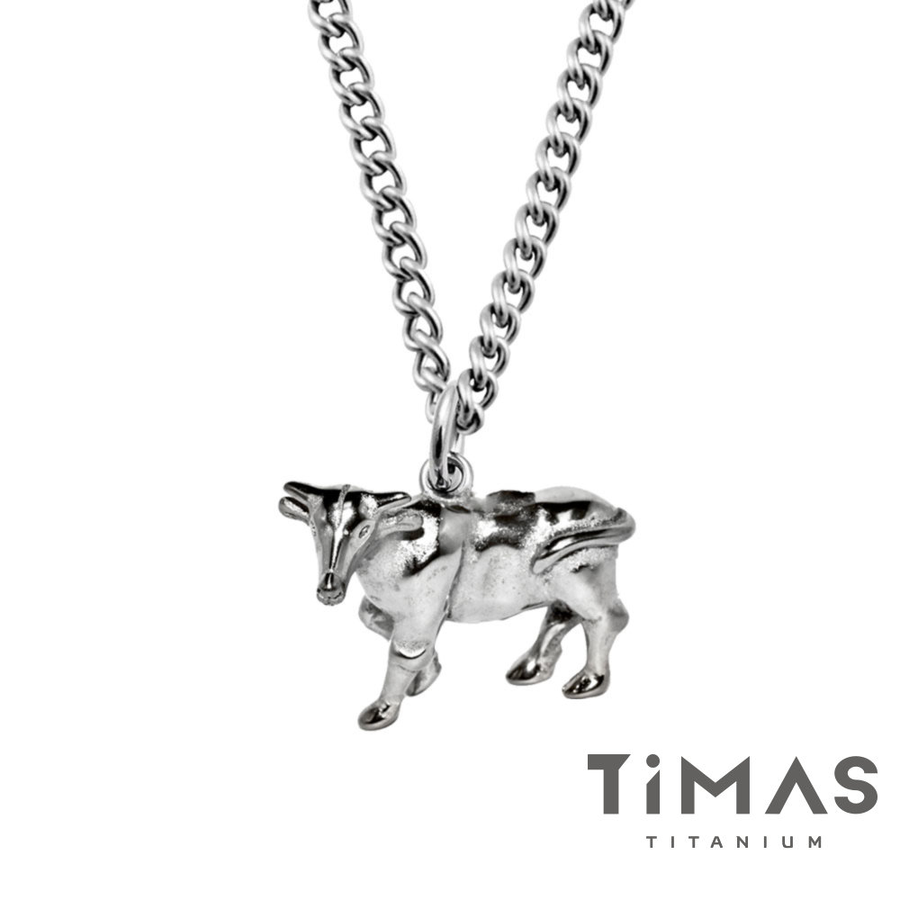 TiMAS《十二生肖-牛》純鈦項鍊(M02O)