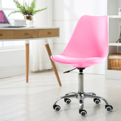 E-home EMSM北歐經典造型軟墊電腦椅 粉紅色