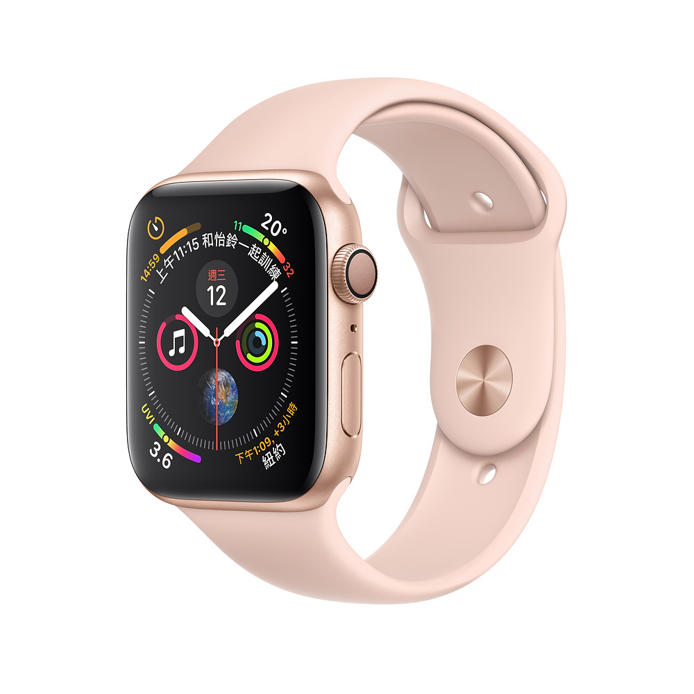 Apple Watch Series 4 LTE 44mm 金色鋁金屬錶殼粉沙色運動型錶帶