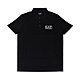 EMPORIO ARMANI 白字EA7 LOGO純棉男士短袖POLO衫(S/M/L/XL/黑) product thumbnail 1