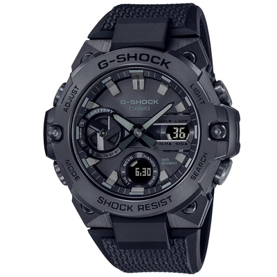 CASIO 卡西歐 G-SHOCK 太陽能x藍牙連線 多功能雙顯腕錶 母親節 禮物 49.6mm / GST-B400BB-1A