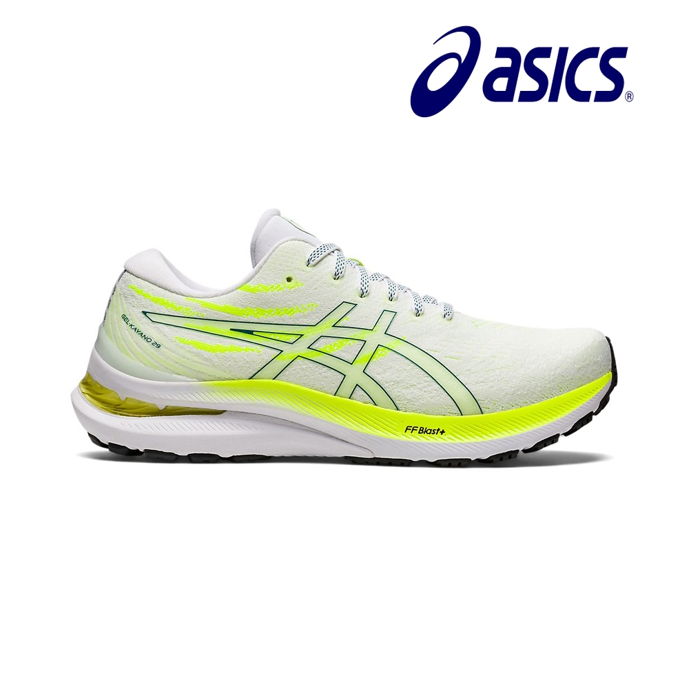 【asics 亞瑟士】GEL-KAYANO 29 女慢跑鞋 白+黃綠 步伐穩定 包覆支撐佳 輕盈彈力(1012B272-100)