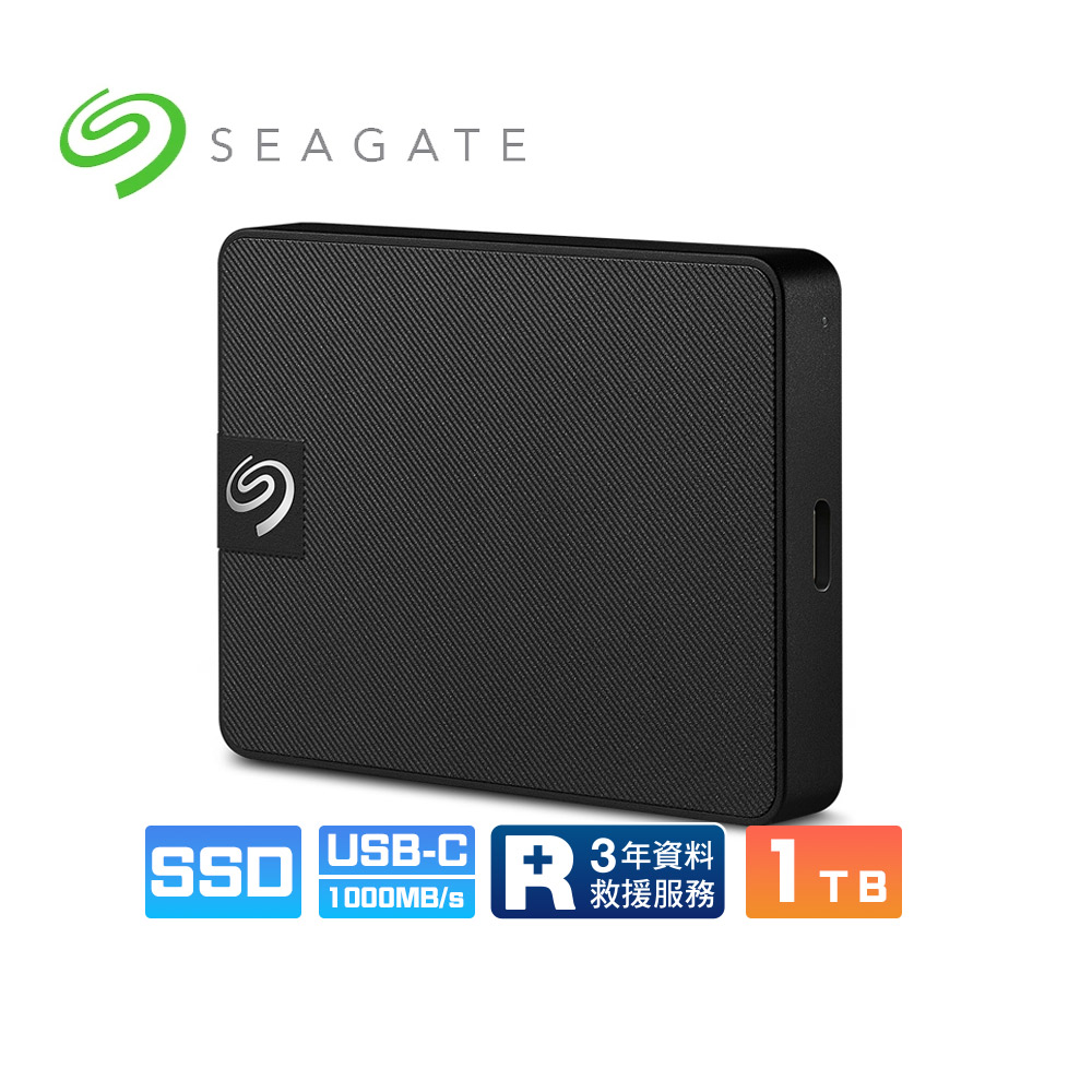 SEAGATE 希捷 EXPANSION 1TB USB TYPE-C高速版可攜式外接SSD固態硬碟(STLH1000400)