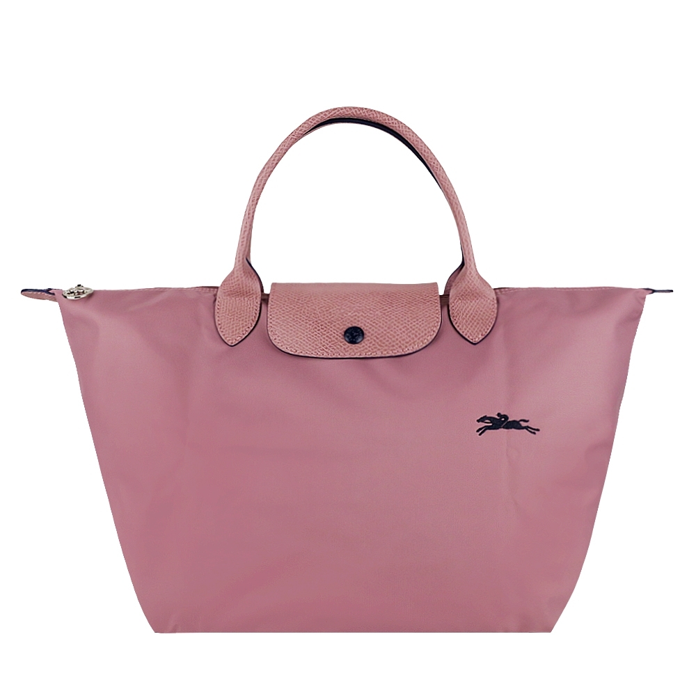 LONGCHAMP LE PLIAGE COLLECTION 系列刺繡短把水餃包(中/藕粉)