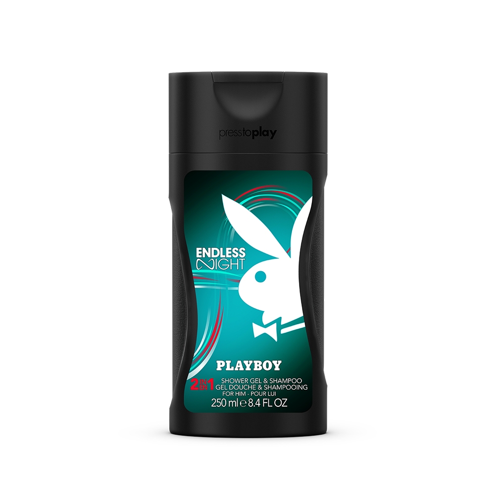 PLAYBOY 不羈夜經典男性保濕香水2合1洗髮沐浴膠 250ml