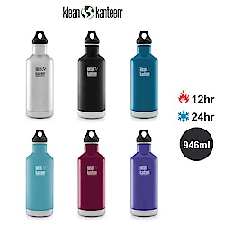 美國Klean Kanteen 窄口不鏽鋼保溫瓶-946ml