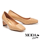 高跟鞋 MODA Luxury 氣質編織羊皮方頭高跟鞋－米 product thumbnail 1