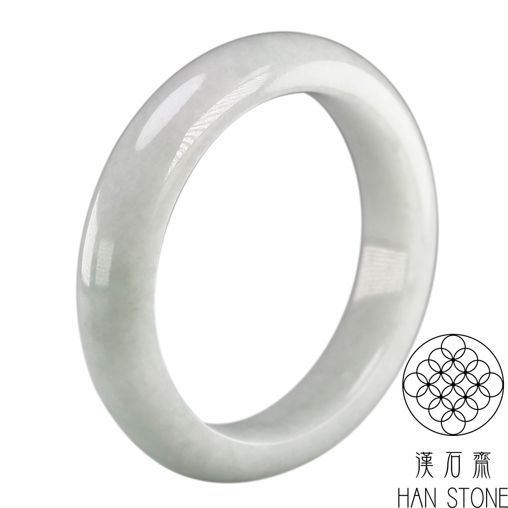 【漢石齋】天然翡翠A貨 手鐲玉鐲 細糯飄花種(手圍17.5/版寬12.8mm)