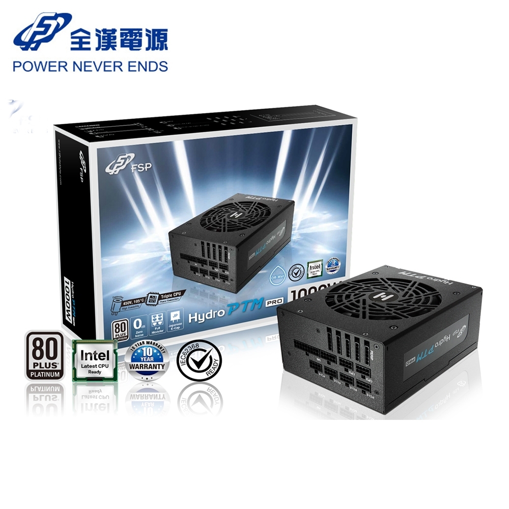 FSP 全漢 HYDRO PTM PRO 1000W  十年保固 電源供應器 (RTX3070/3080必備)