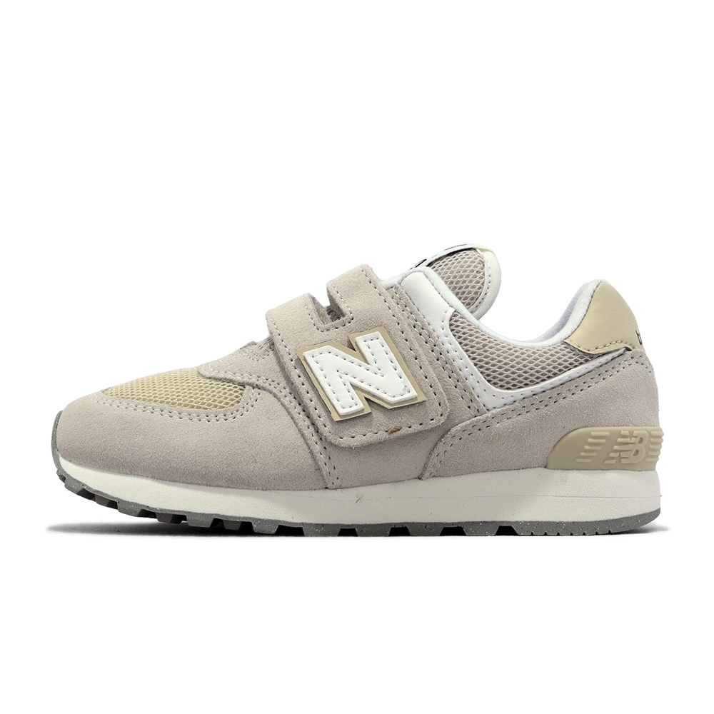 New Balance 574 Hook & Loop系列 男女大童休閒鞋-米灰色-PV574FOG-W