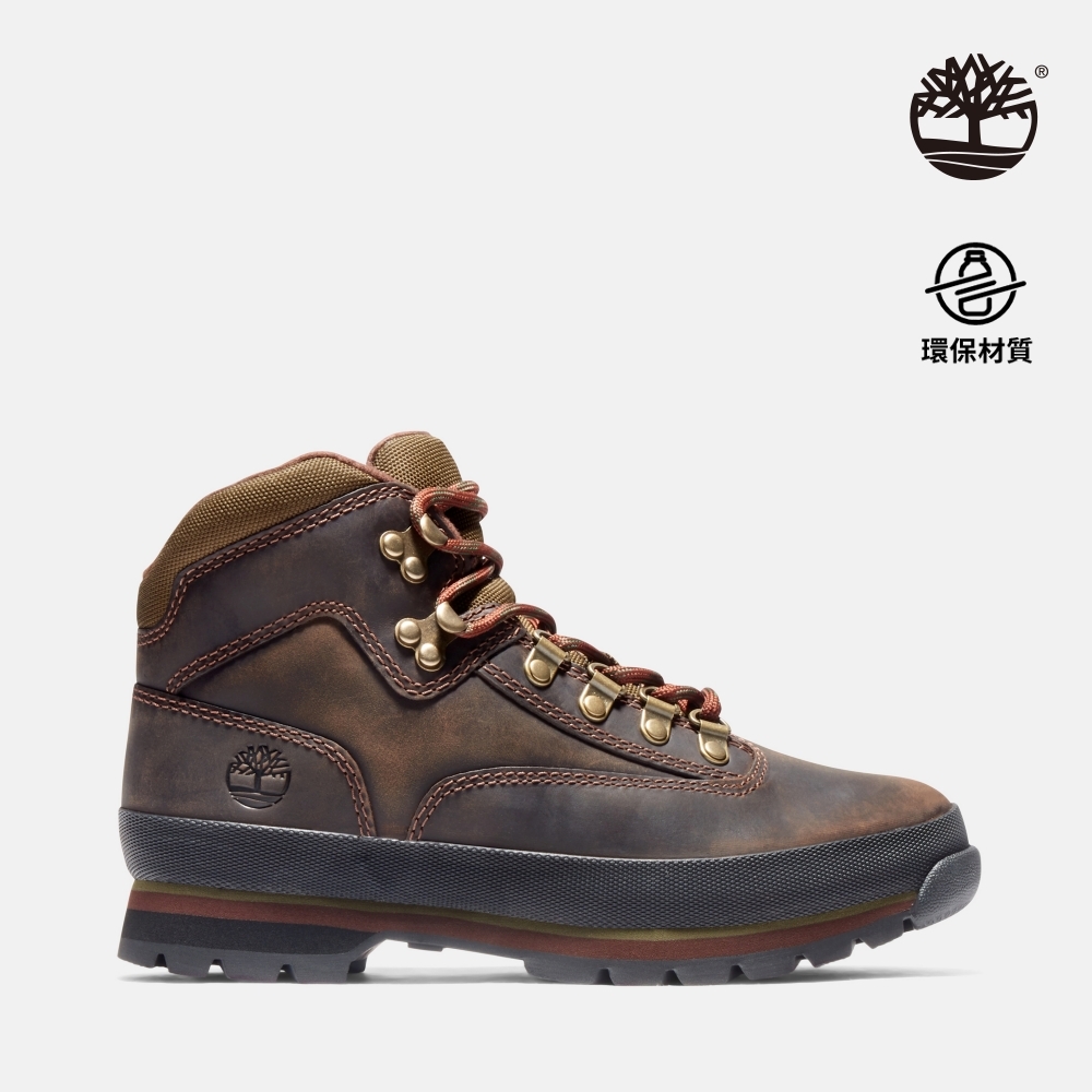 Timberland 女款棕色全粒面皮革Euro Hiker 中筒健行鞋|8364B214 | 休閒