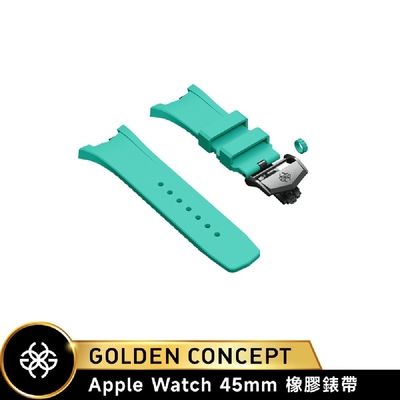 【Golden Concept】APPLE WATCH 45mm 薄荷綠橡膠錶帶/黑框 WS-SPIII45-SM-BK