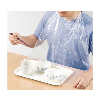 日本OSAKI 拋棄式用餐圍兜-透明 附口袋(60入x2盒)(樂齡/居家照護/長照)