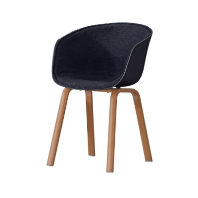 柏蒂家居-艾莉森曲線造型布面休閒椅-單椅(二色可選)-59x42x82cm