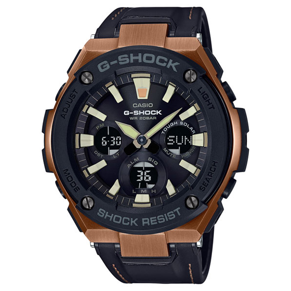 G-SHOCK 經典現代太陽能耐衝擊運動錶(GST-S120L-1A)古銅色/52.4mm