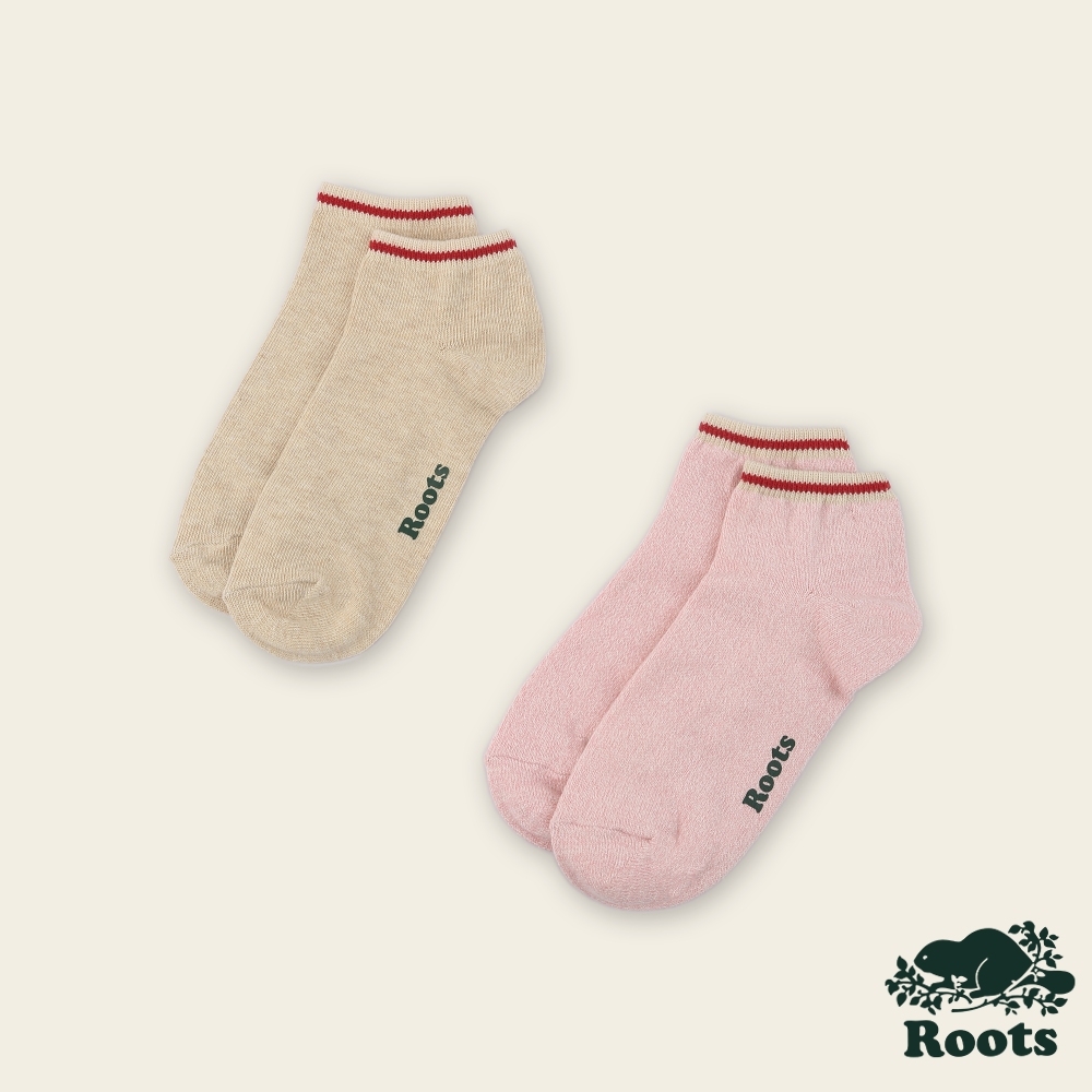 Roots 配件- COTTON CABIN 船襪(2入組)-粉紅色