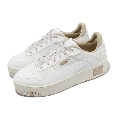 Puma 休閒鞋 Carina Street Better 女鞋 白 米 厚底 增高 皮革 帆布 復古 38939101