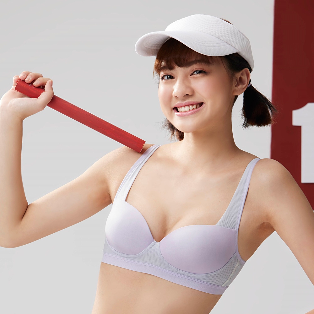 嬪婷-FTC輕涼運動系列 D:M-LL無鋼圈運動胸罩(活力紫) BBB313UB