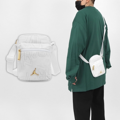 Nike 包包 Jordan Shoulder Bag 男女款 白 金 小包 斜背 肩背 喬丹 JD2343005AD-002