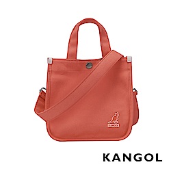 福利品 KANGOL 韓版極簡玩色-MINI帆布斜背小方包-灰橘