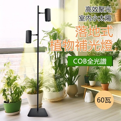 【1.95m】全光譜植物LED補光燈 定時線控60W多肉綠植生長射燈 雙光源植物燈