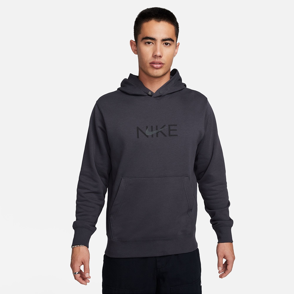 NIKE 上衣男款長袖上衣帽T 運動AS M NSW HOODIE PO FT I2SP 灰FZ4765