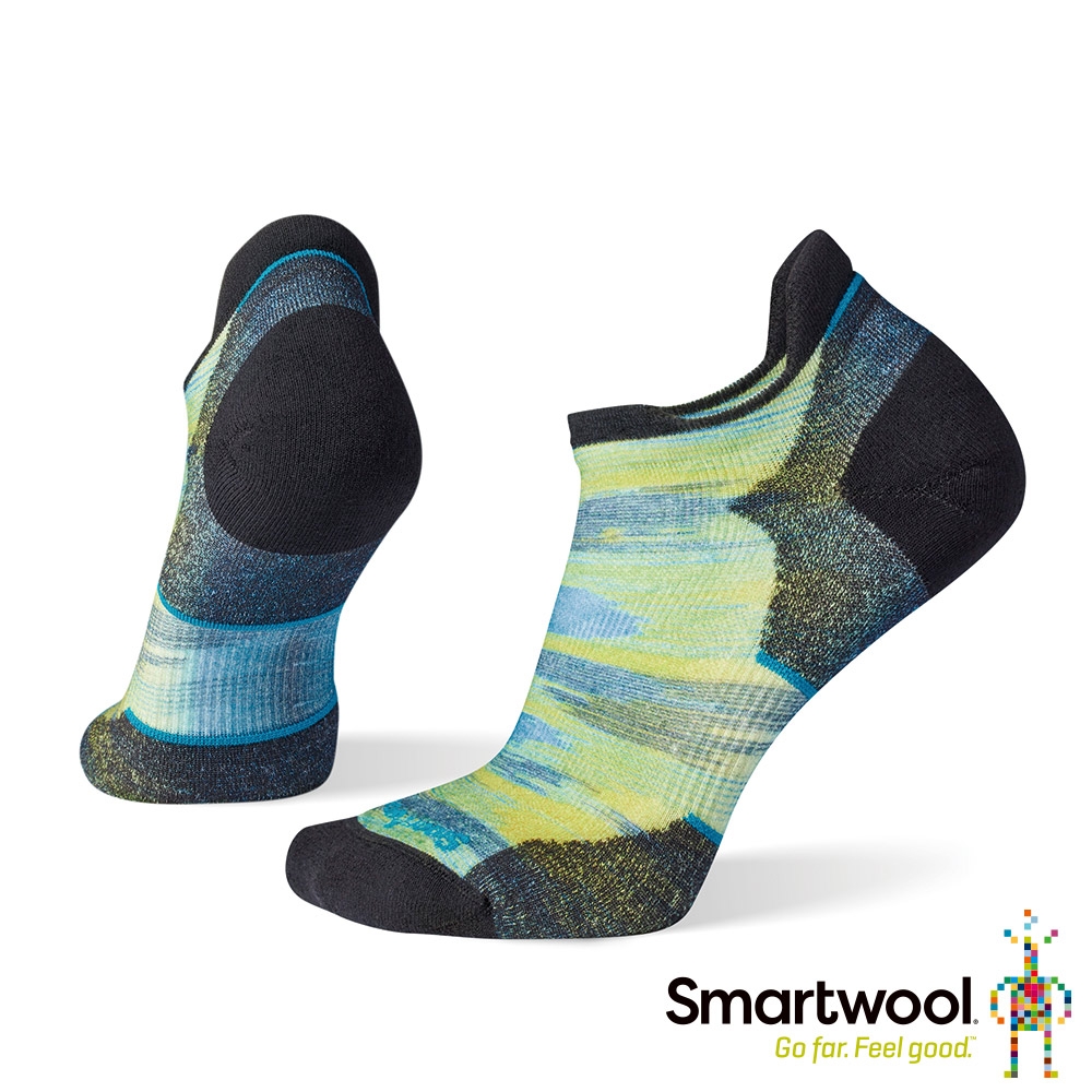 官方直營 Smartwool 女 機能跑步局部輕量減震 Print 踝襪 海洋藍 美麗諾羊毛襪 跑襪 保暖襪 除臭襪