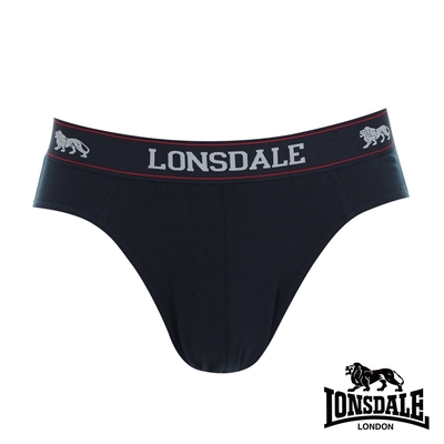 【LONSDALE 英國小獅】英式型男-低腰三角內褲2入組(深藍) LT421069