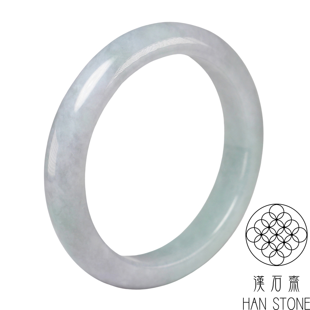 【漢石齋】天然翡翠A貨 手鐲玉鐲 春帶彩種(手圍17.3/版寬11.4mm)