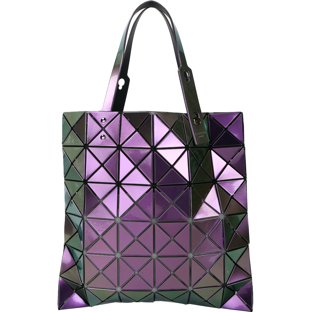 ISSEY MIYAKE 三宅一生 BAOBAO 6x6 霓光變色幾何手提包(金屬紫)