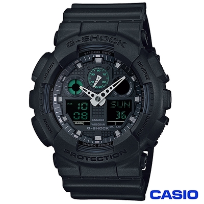 CASIO卡西歐 G-SHOCK街頭玩酷超人氣型男雙顯運動錶 GA-100MB-1A