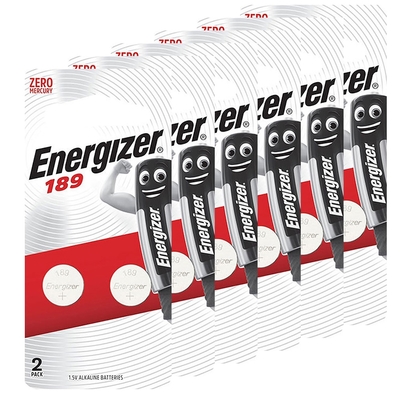 【Energizer 勁量】鈕扣型189鹼性電池12顆 吊卡裝(1.5V鈕扣電池LR54)