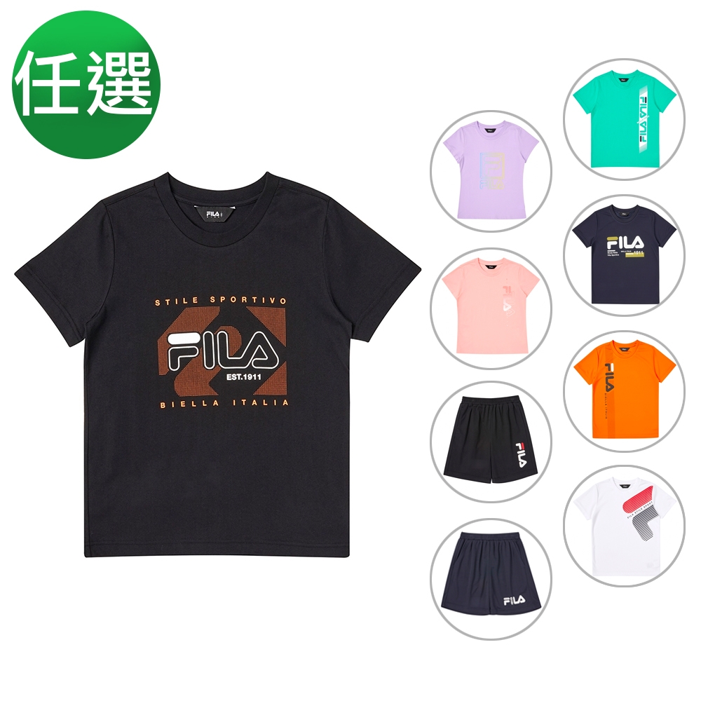 FILA KIDS 童短袖圓領上衣/吸排短褲 任選