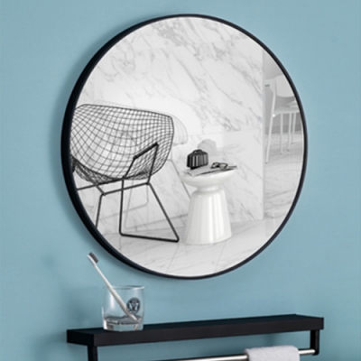 鋁框鏡系列-圓鏡-紳士黑 70x70cm