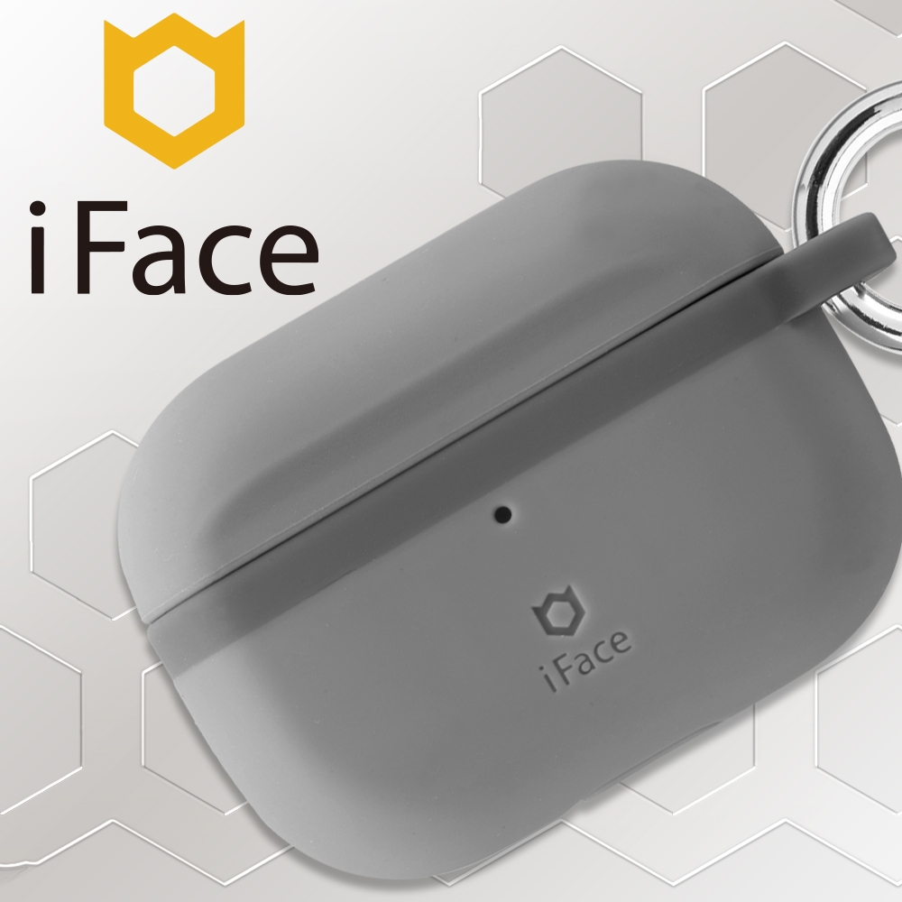 日本 iFace AirPods Pro/Pro 2 專用 Grip On 簡約抗衝擊保護殼 - 灰色