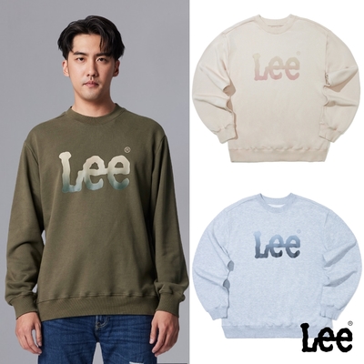 Lee 男款 漸層大Logo長袖圓領大學T/厚T 三色｜Modern