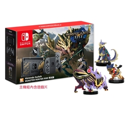 Switch 魔物獵人崛起主機(含遊戲)+amiibo三隻組(怨虎龍+艾路貓+加爾克) 送魔物獵人手機支架