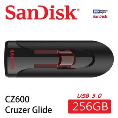 SanDisk 晟碟 全新升級版 256GB USB3.0亮紅高速隨身碟 原廠平輸(原廠5年保固 滑動伸縮接埠)