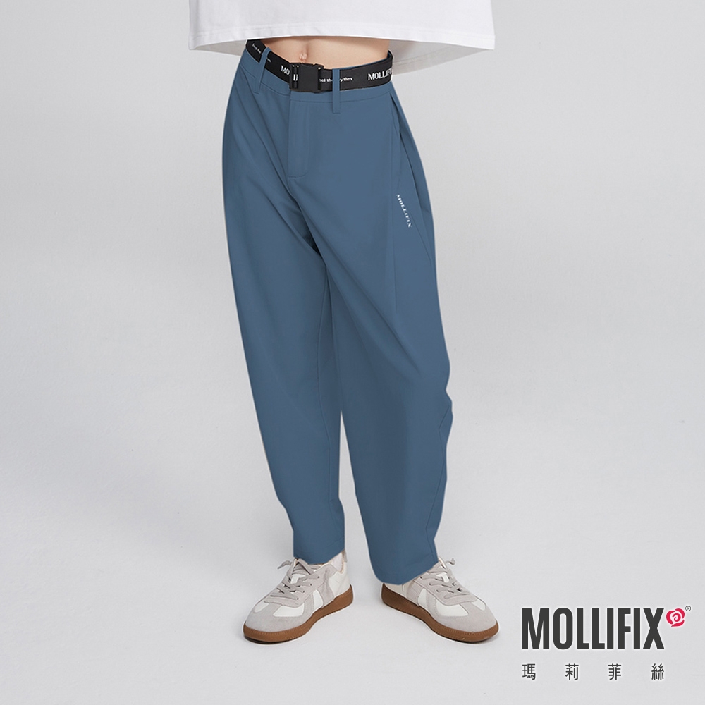 Mollifix 瑪莉菲絲 四面彈力繭型長褲_KIDS (灰藍)、瑜珈服、瑜珈褲、Legging、暢貨出清