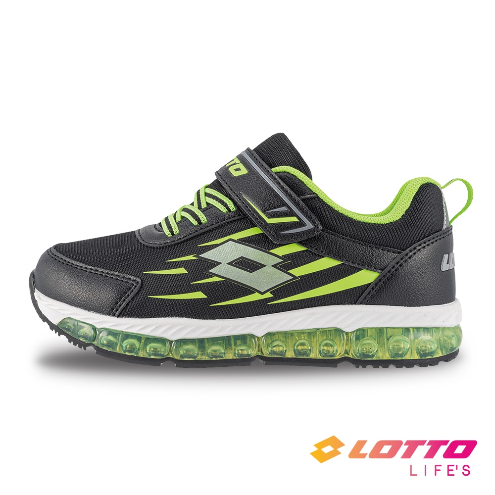 【LOTTO 義大利】童鞋 G MAX 3.0 奔速者 彈力跑鞋 (黑/綠-LT3AKR8950)