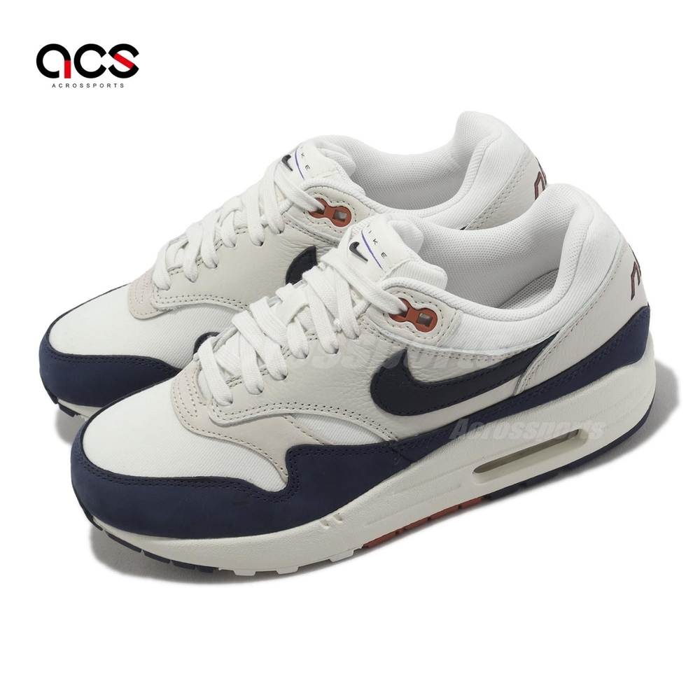 Nike 休閒鞋 Wmns Air Max 1 LX 女鞋 男鞋 米白 深藍 Obsidian 氣墊 復古 FD2370-110