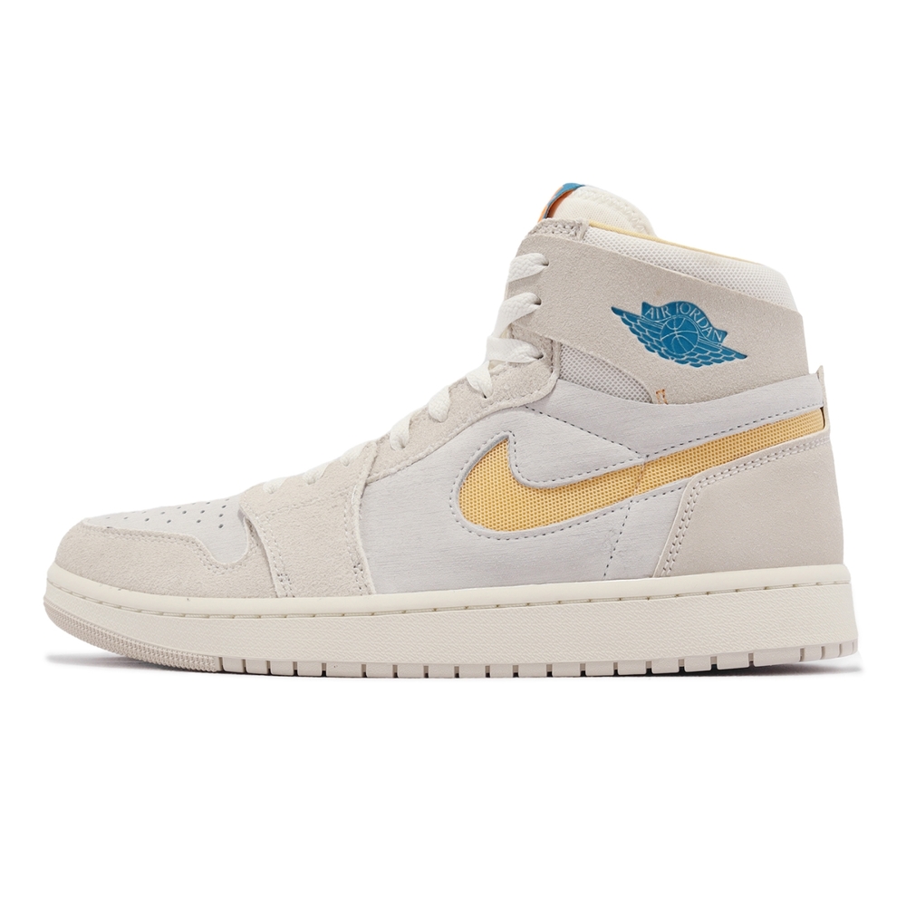 Nike 休閒鞋Air Jordan 1 ZM Air CMFT 2 男鞋米黃皮革麂皮AJ1 喬丹