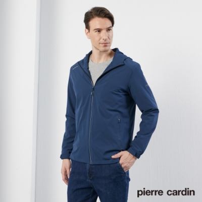 Pierre Cardin皮爾卡登 男裝 彈力透氣連帽薄夾克外套-藍色(5205691-37)