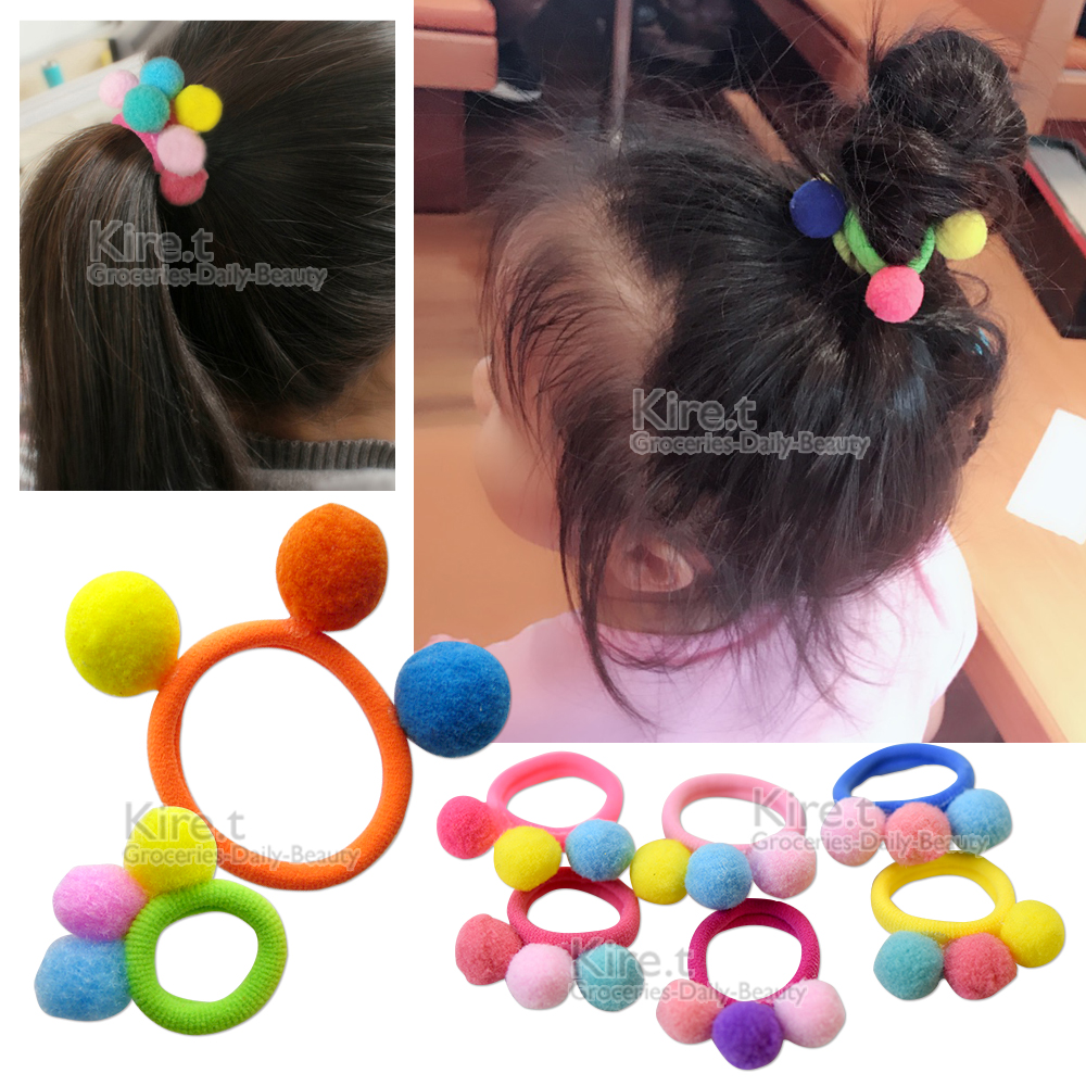 日韓 兒童 甜美繽紛 小球女孩 親子 髮束 髮圈 kiret-大球+小球超值10入