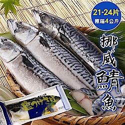 【海陸管家】特選挪威薄鹽生鯖魚1箱